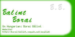 balint borai business card